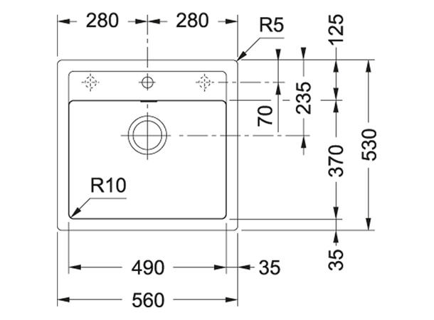 Kjøkkenvask Franke Sirius SID 610 Tectonite - 53x56cm - Onyx