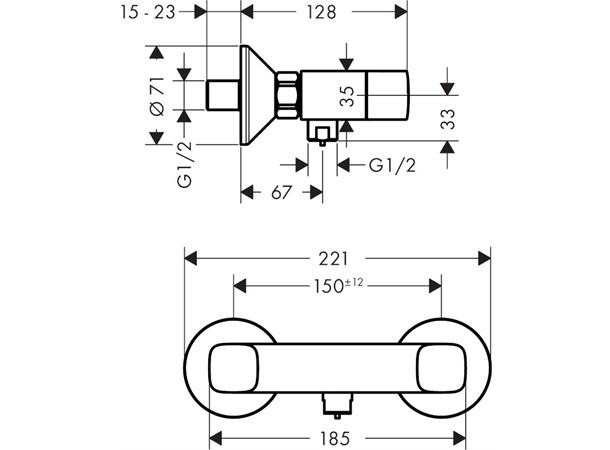 Dusjbatteri Hansgrohe Logis Krom