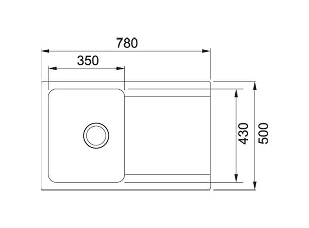 Kjøkkenvask Franke Orion OID 611-78 Tectonite - 50x78cm - Onyx