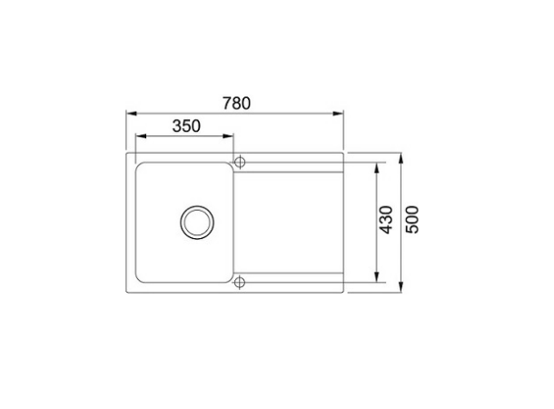 Kjøkkenvask Franke Orion OID 611-78 Tectonite - 50x78cm - Onyx