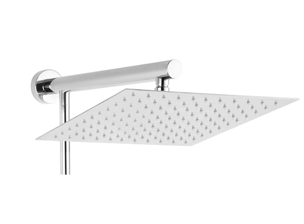 Dusjsystem Ferro Trevi 30x30 cm - Med termostat - Krom