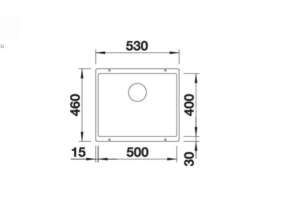 Kjøkkenvask Blanco Subline 500-U Silgranit PuraDur - 53x46cm - Gråstein