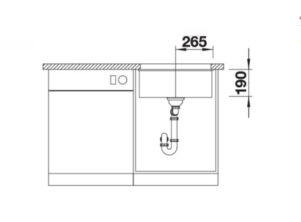 Kjøkkenvask Blanco Subline 500-U Silgranit PuraDur - 53x46cm - Gråstein