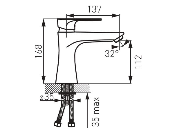 Servantbatteri Ferro Algeo Square 1-greps  - Korm