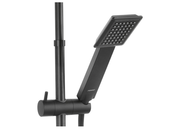 Dusjsystem  Trevi Square Black 30x30 cm - Med termostat - Svart matt