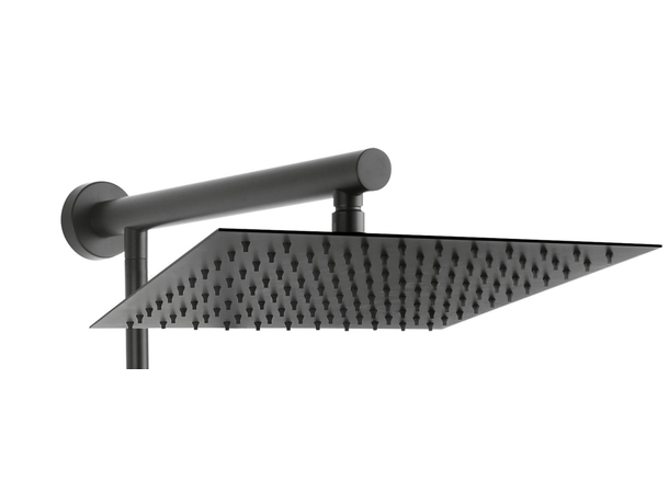 Dusjsystem  Trevi Square Black 30x30 cm - Med termostat - Svart matt