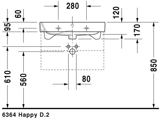 Møbelservant Duravit Happy D.2 65x50.5 cm - Hvit