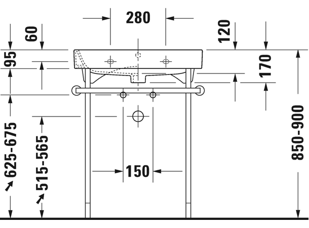 Møbelservant Duravit Happy D.2 65x50.5 cm - Hvit