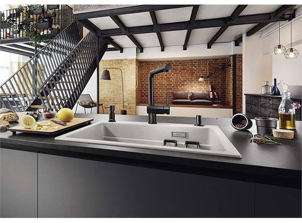 Kjøkkenabatteri Blanco Linus-S 1greps - Med uttrekkbar tut - Svart matt