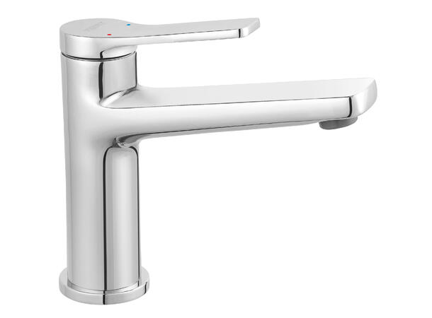 Servantbatteri Ferro Stratos 1-greps - Med bunnventil - Krom