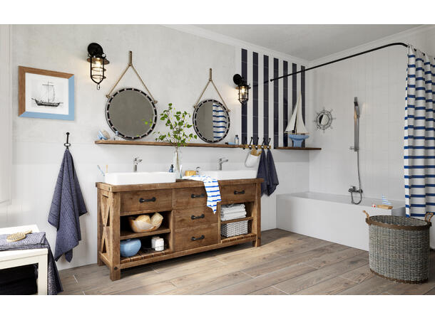 Servantbatteri Ferro Stratos 1-greps - Med bunnventil - Krom