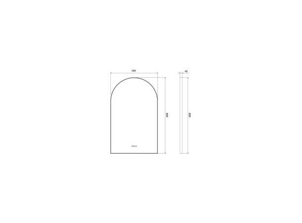 AURA ovalt LED-speil  – Gull 50x80 -med antiduggfunksjon
