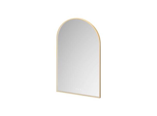 AURA ovalt LED-speil  – Gull 50x80 -med antiduggfunksjon