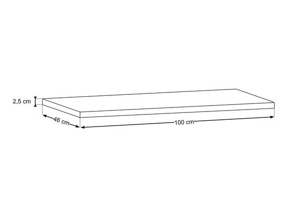 Benkeplate 100 cm – Mørkdal 100x46x2,5 - Ristretto Eik
