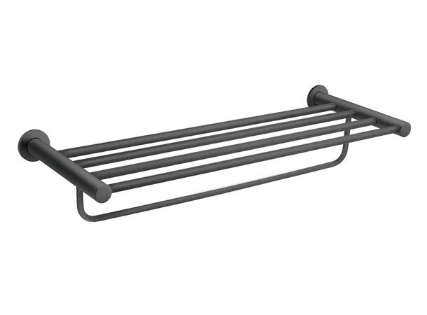 Dobbel håndklehylle SMILE 600 mm – Gun Metal