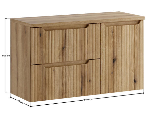 Møbelpakke Nova Eik Coast Evoke 100 cm 100x39x57  - m/ Skittentøyskurv