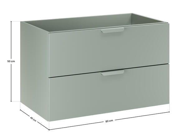 Servantskap ASTER GREEN 80 80x46x50 -  2 Skuffer