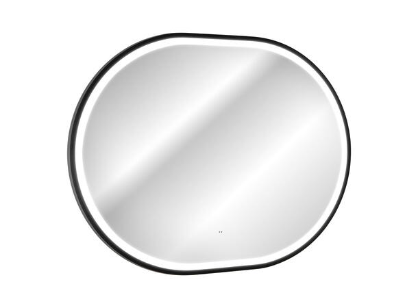 Speil LED APOLLO 2 Svart matt 90x70x4,  med ramme