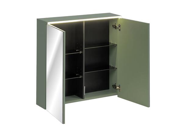 Speilskap SKOGSGRØNN 80 cm 80x78x19  - m/LED-belysning