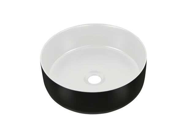 Toppmontert Servant SIMPLE 8 36x12x36 cm - Hvit matt/Svart matt