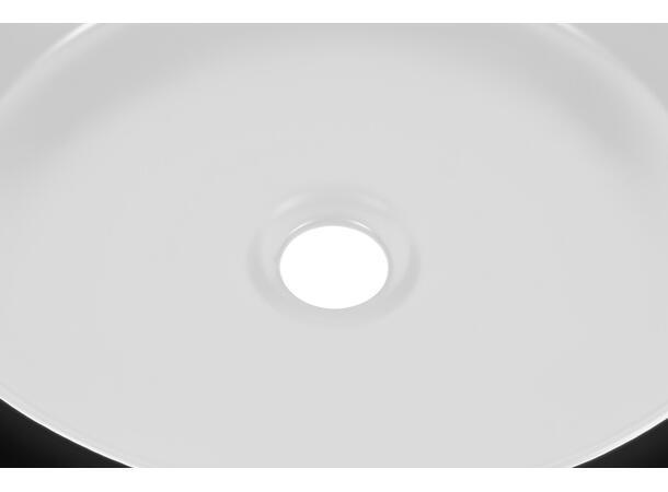 Toppmontert Servant SIMPLE 8 36x12x36 cm - Hvit matt/Svart matt