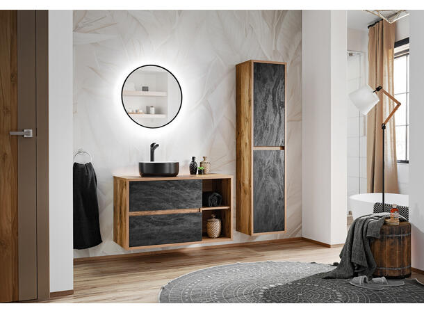 Toppmontert Servant SIMPLE 8 36x12x36 cm - Hvit matt/Svart matt