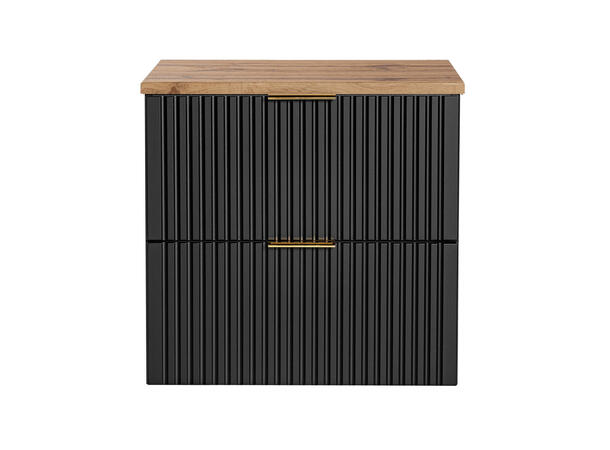 Underskap m/benkeplate ADEL BLACK 60 60x46x57 - 2 Skuffer