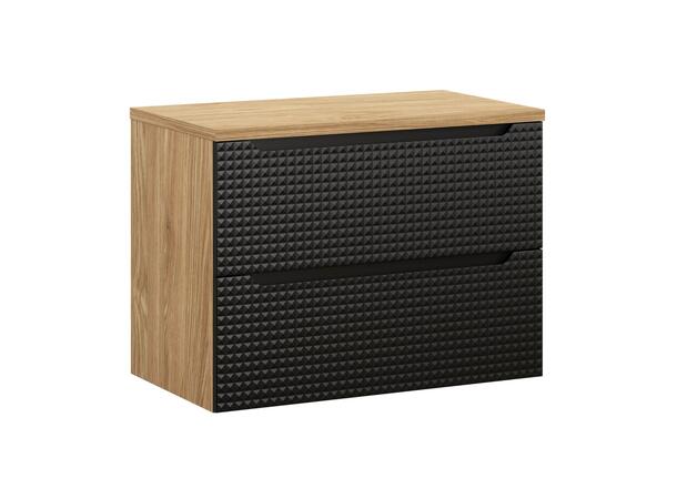 Underskap m/benkeplate LUXOR BLACK  80 80x46x57 - 2 Skuffer