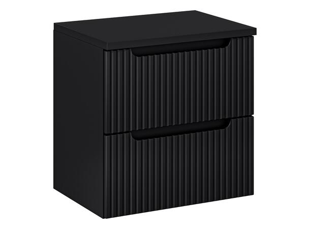 Underskap m/benkeplate NOVA BLACK 60 cm 60x39x57  - 2 Skuffer