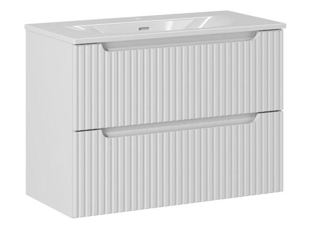 Underskap med servant NOVA WHITE 80 cm 80x39x57- 2 Skuffer