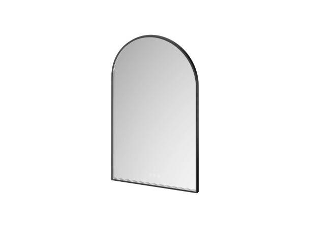 AURA ovalt LED-speil  – Svart matt 50x80 - med antiduggfunksjon
