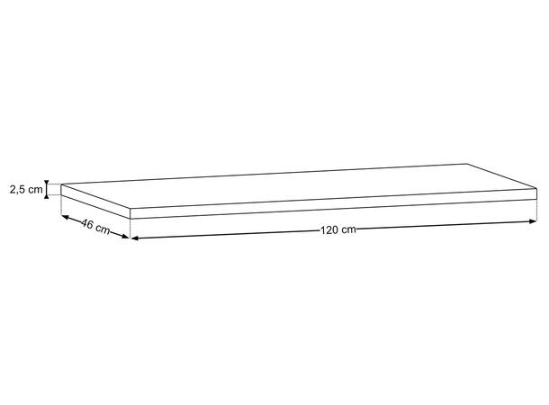 Benkeplate 120 cm – Mørkdal 120x46x2,5 - Ristretto Eik