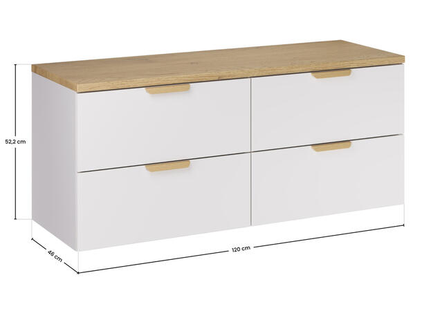 Møbelpakke Aster White  120 120x46x50  - Eik/Hvit  matt