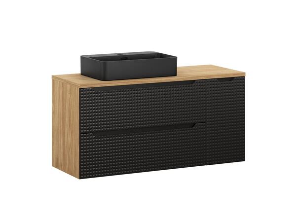 Møbelpakke LUXOR BLACK 120 120x46x57 2 Skuffer/1 dør