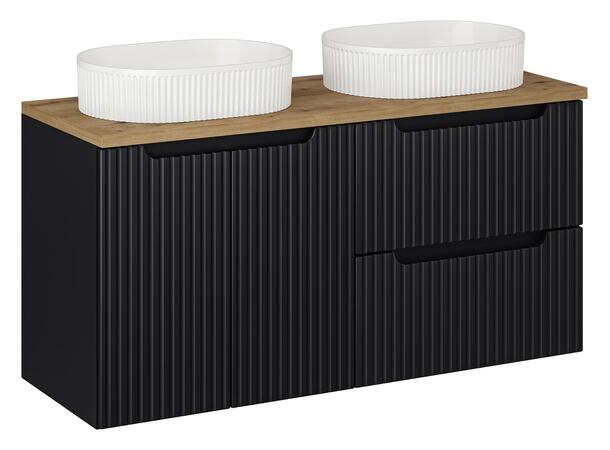 Møbelpakke NOVA BLACK 120 cm 120x39x57- Svart matt, eik