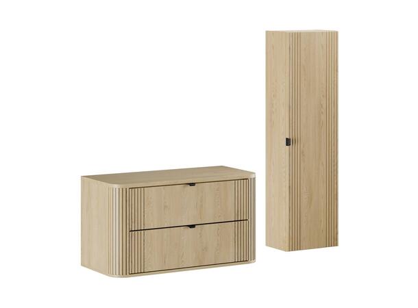 Møbelpakke OVALIA CREMONA 100x46x52 - 2 Skuffer - Eik Cremona