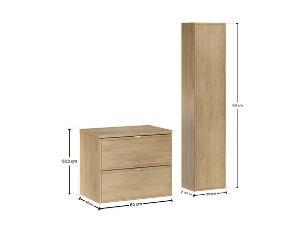 Møbelpakke TERRA CREMONA 60 60x46x45 -  2 Skuffer - Eik Cremona