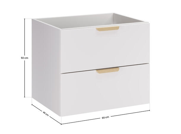 Servantskap ASTER WHITE  60 60x46x50 -  2 Skuffer