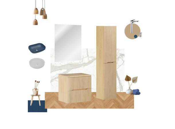 Servantskap NORDIC CREMONA 60 60x46x57 -  2 Skuffer - Lys eik