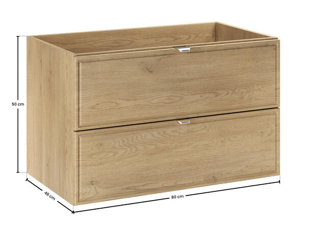 Servantskap TERRA Cremona  80 cm 80x46x50 - 2 Skuffer Eik Cremona