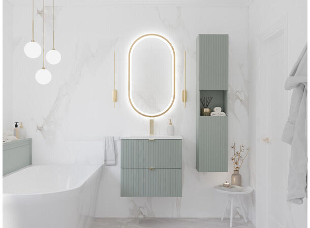 Underskap med servant LINE REED GREEN 60x39x57- Alt i én pakke