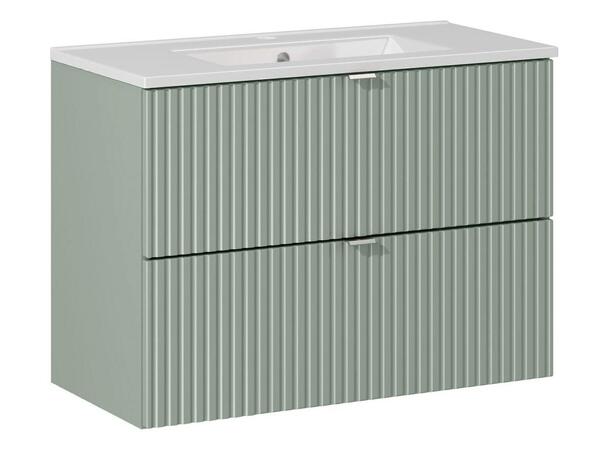 Underskap med servant LINE REED GREEN 80x39x57- 2 Skuffer