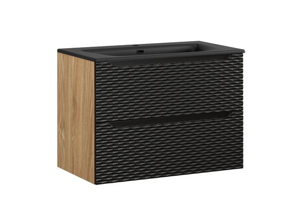 Underskap med servant  OCEAN BLACK 80 80x46x57  2 Skuffer