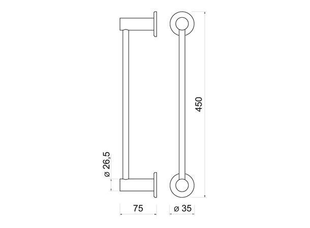 Håndklestang SMILE 450 mm – Børstet gull