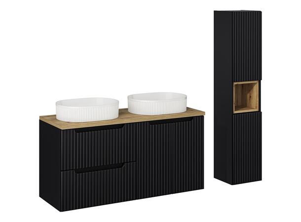 Møbelpakke NOVA BLACK 120 cm 120x39x57- Svart matt, eik