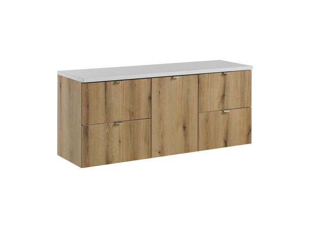 Møbelpakke NOVA OAK 140 140x39x57 - 4 Skuffer+  Skittentøyskurv