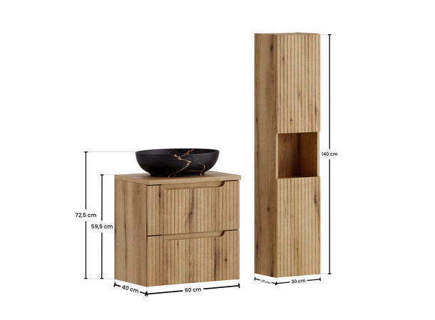 Møbelpakke Nova Eik Coast Evoke 60 cm 60x39x57