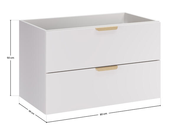 Servantskap ASTER WHITE 80 80x46x50 -  2 Skuffer