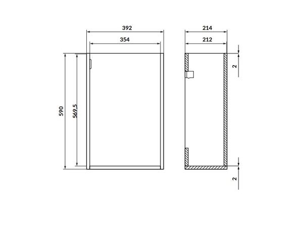 Servantskap FRI FORM LIVA Hvit 40 cm 40x21x60 -  m/1 dør