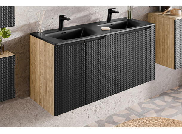 Servantskap LUXOR BLACK  60 cm 60x46x57 m/2 dør